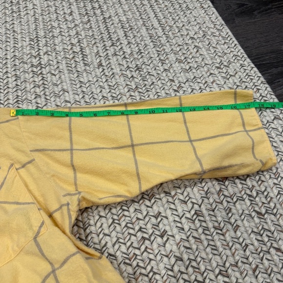 Vintage Yellow Fleece Yellow Plaid 3/4 Sleeve Button Down - Picture 8 of 8